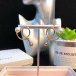 AAA Replica Celine Pearl Yellow Gold Earrings